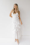 colette ruffle slip dress