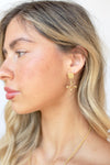 mode, ophelia cross earrings - brown