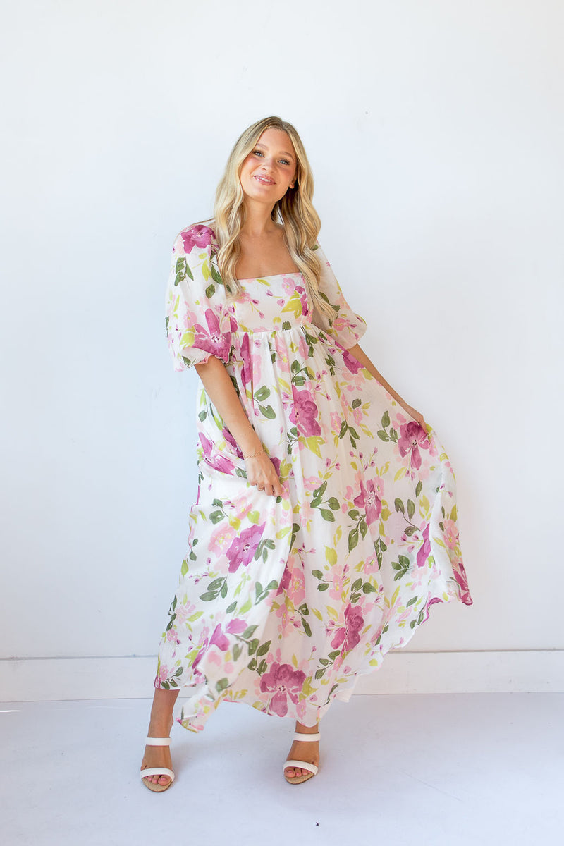 mode, arabella babydoll maxi dress