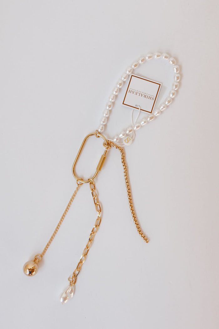 bag charm - pearl