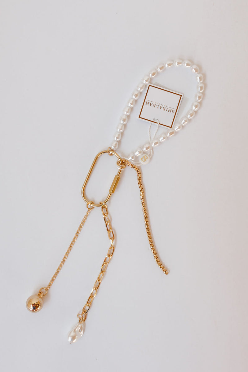 bag charm - pearl