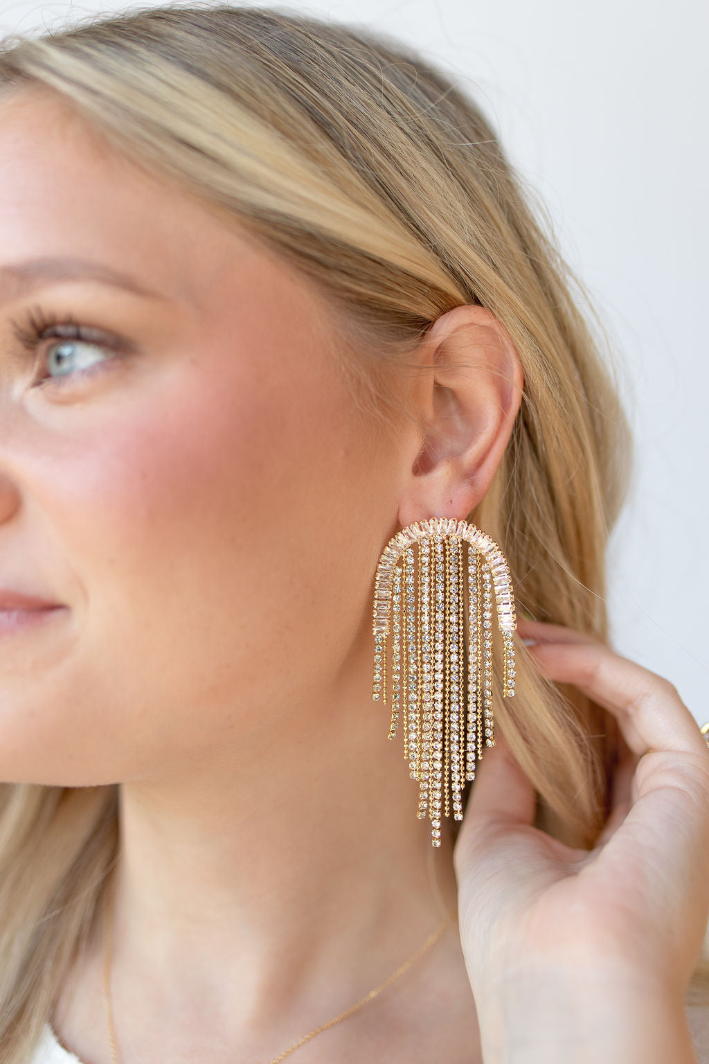 mode, rochelle cz drop earrings
