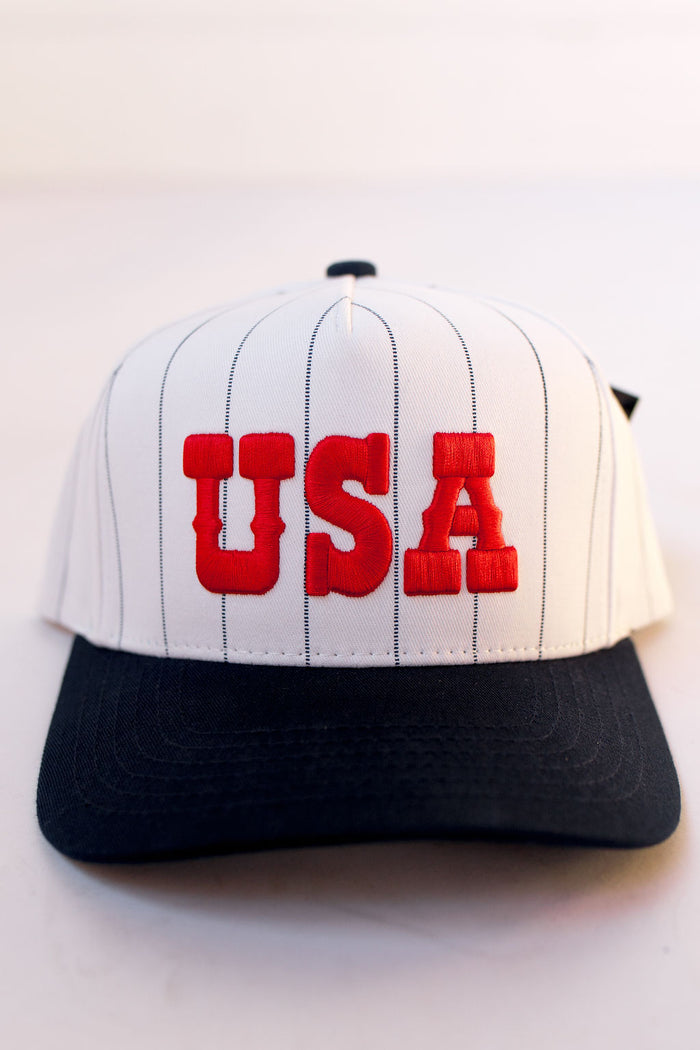striped usa hat