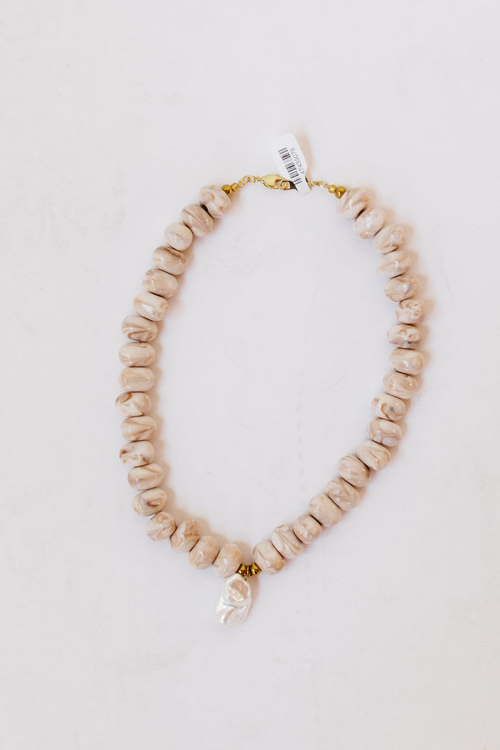 cora pebble necklace- cream