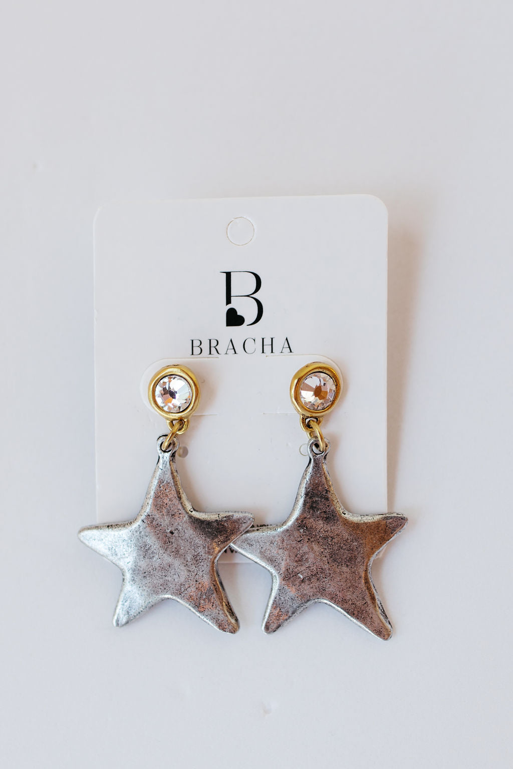 star shine two tone earrings