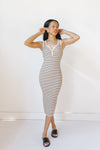 raya fitted midi dress