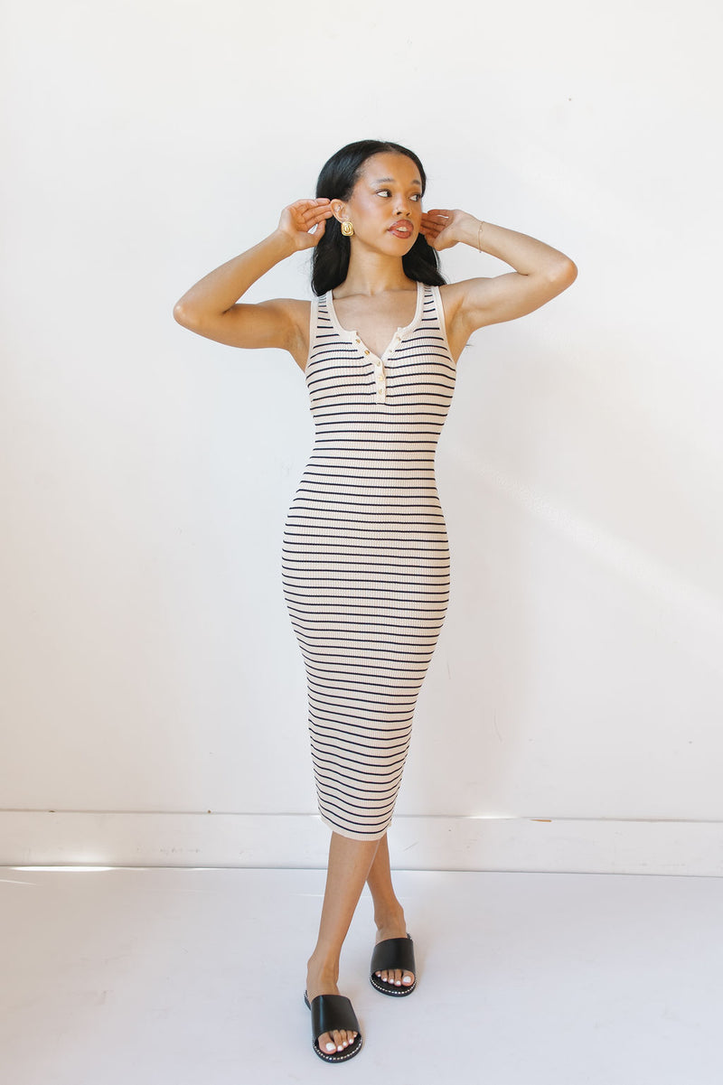 raya fitted midi dress