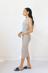 raya fitted midi dress