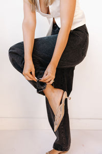 lacey pleated wide leg jeans