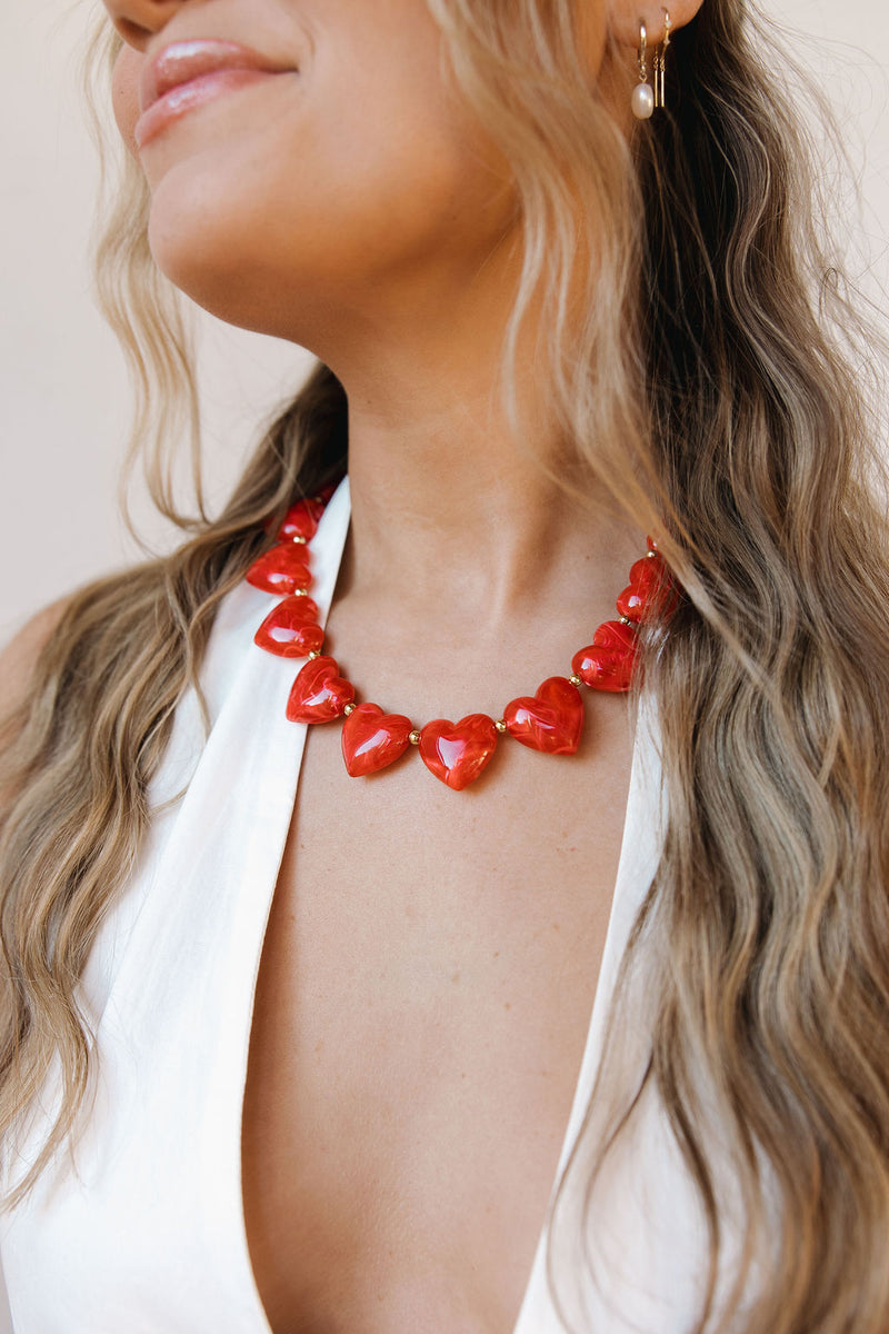 retro heart necklace