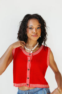 kate contrast stripe knit vest