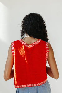 kate contrast stripe knit vest