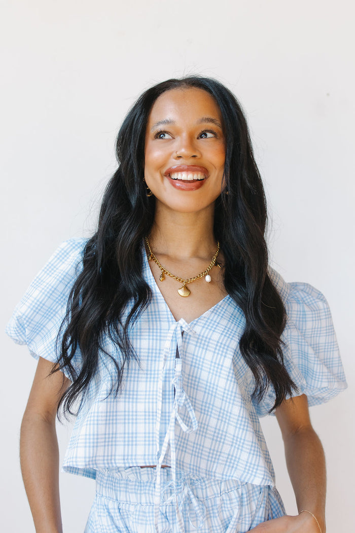 kaylee plaid bubble top