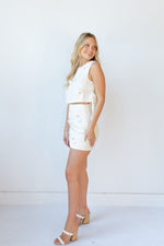 mode, brennan bow mini skirt