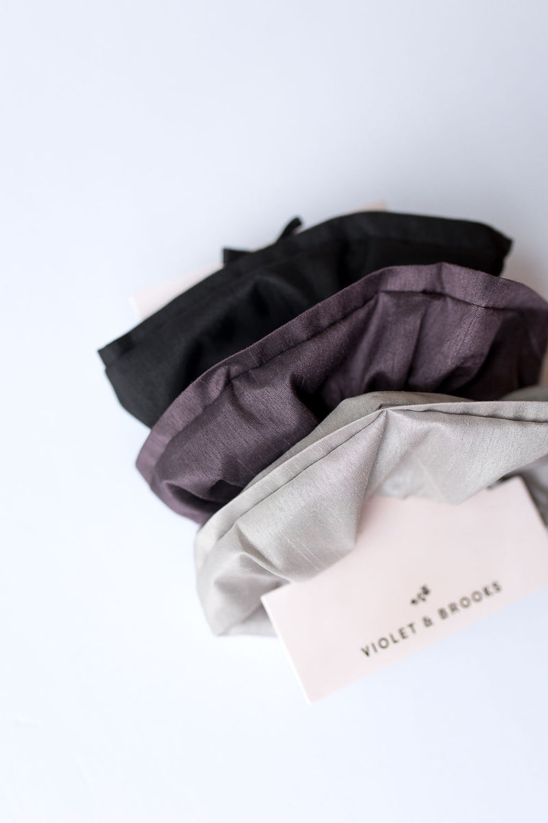 mode, brynn dupioni scrunchie set