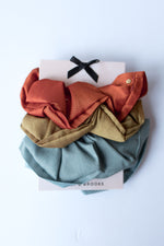 mode, brynn dupioni scrunchie set