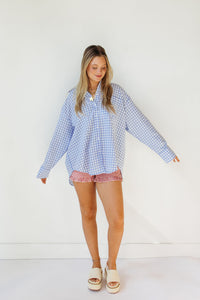 oversized gingham top