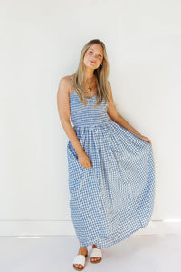 bluebell gingham maxi dress