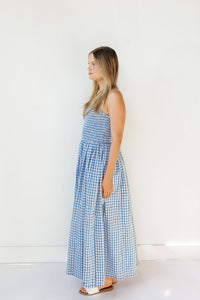 bluebell gingham maxi dress