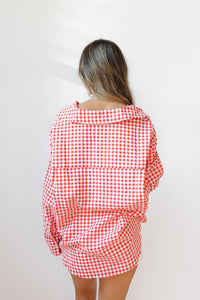 oversized gingham top