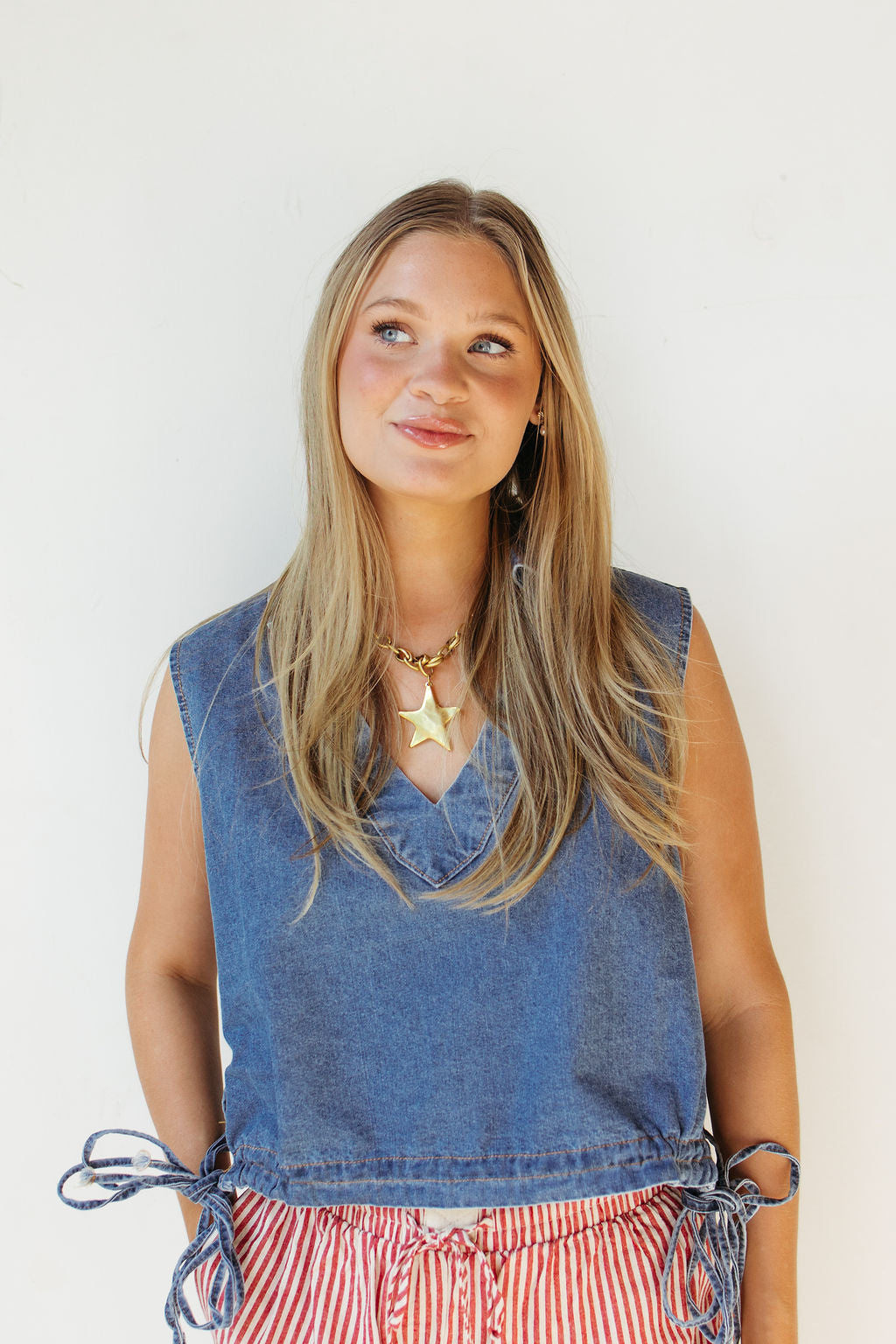evie denim top