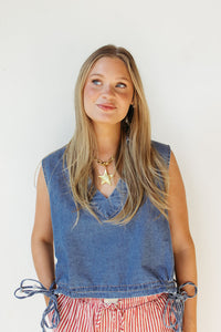 evie denim top