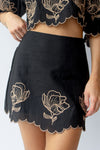 mode, lily embroidered mini skirt
