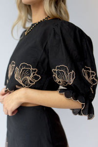 mode, lily embroidered top