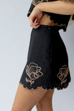 mode, lily embroidered mini skirt