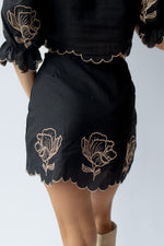 mode, lily embroidered mini skirt
