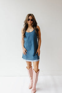 florence dress w/plaid hem