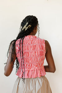 lee ruffle smocked top