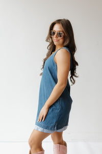 florence dress w/plaid hem