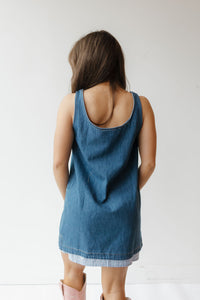 florence dress w/plaid hem