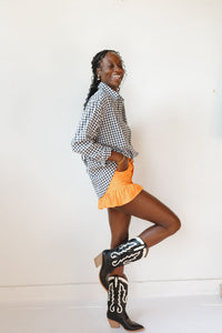 oversized gingham top