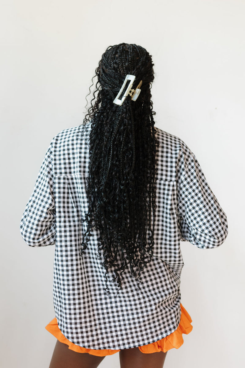 oversized gingham top