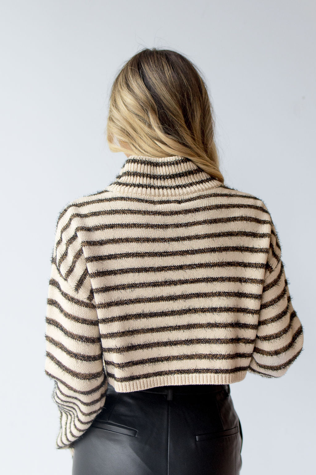 mode, azura stripe crop sweater