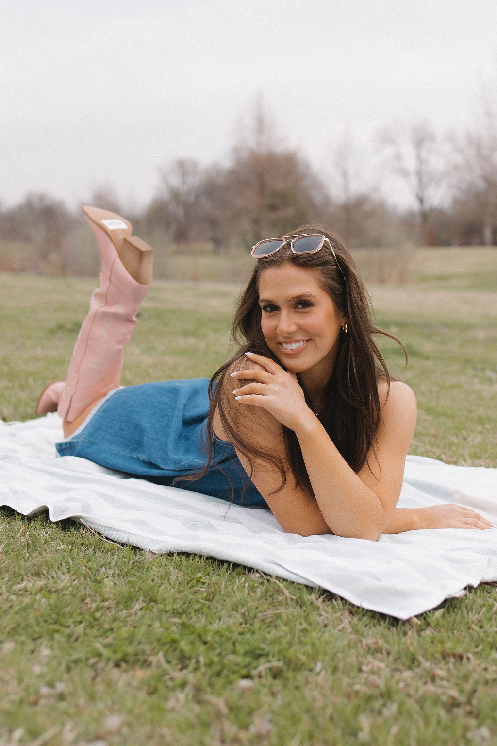 florence dress w/plaid hem