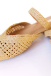 woven raffia pointed toe flats