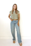 carson multi stripe crop tee