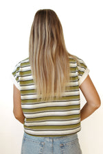 carson multi stripe crop tee