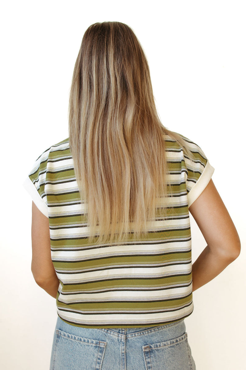 carson multi stripe crop tee