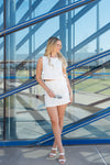 mode, brennan bow mini skirt