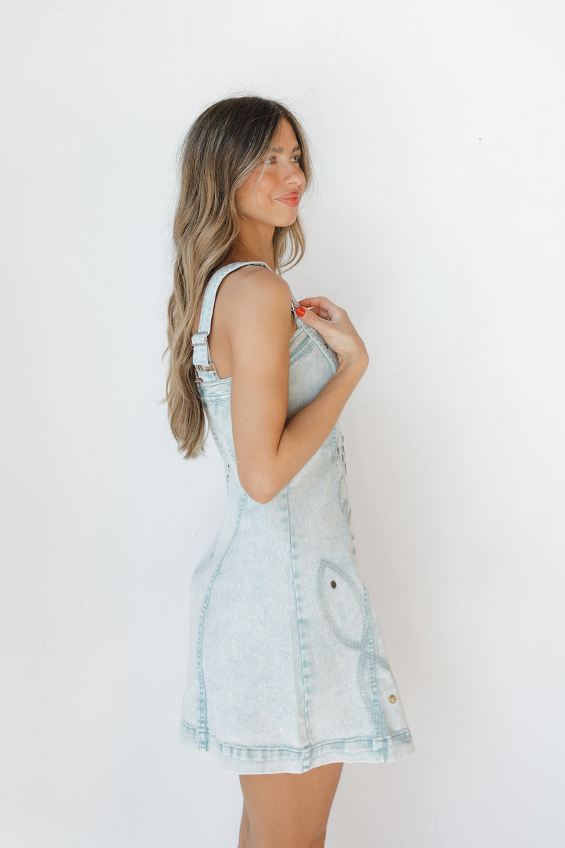 chase studded denim dress