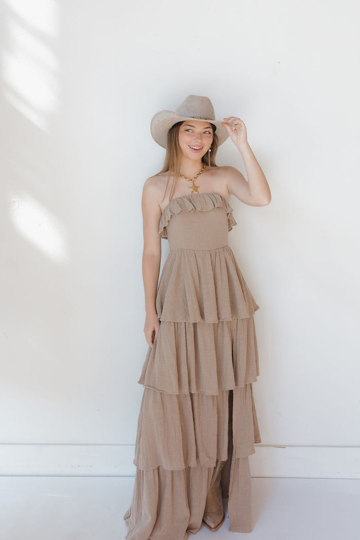 louisa ruffle maxi dress