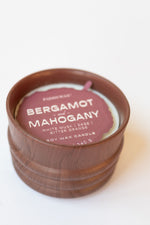 mode, 12 oz ceramic wood candle