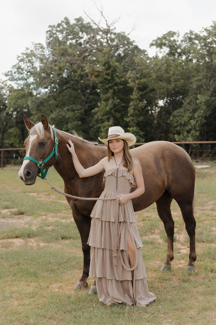 louisa ruffle maxi dress
