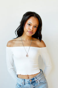 mode, luxe breeze off-shoulder top