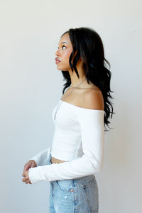 mode, luxe breeze off-shoulder top