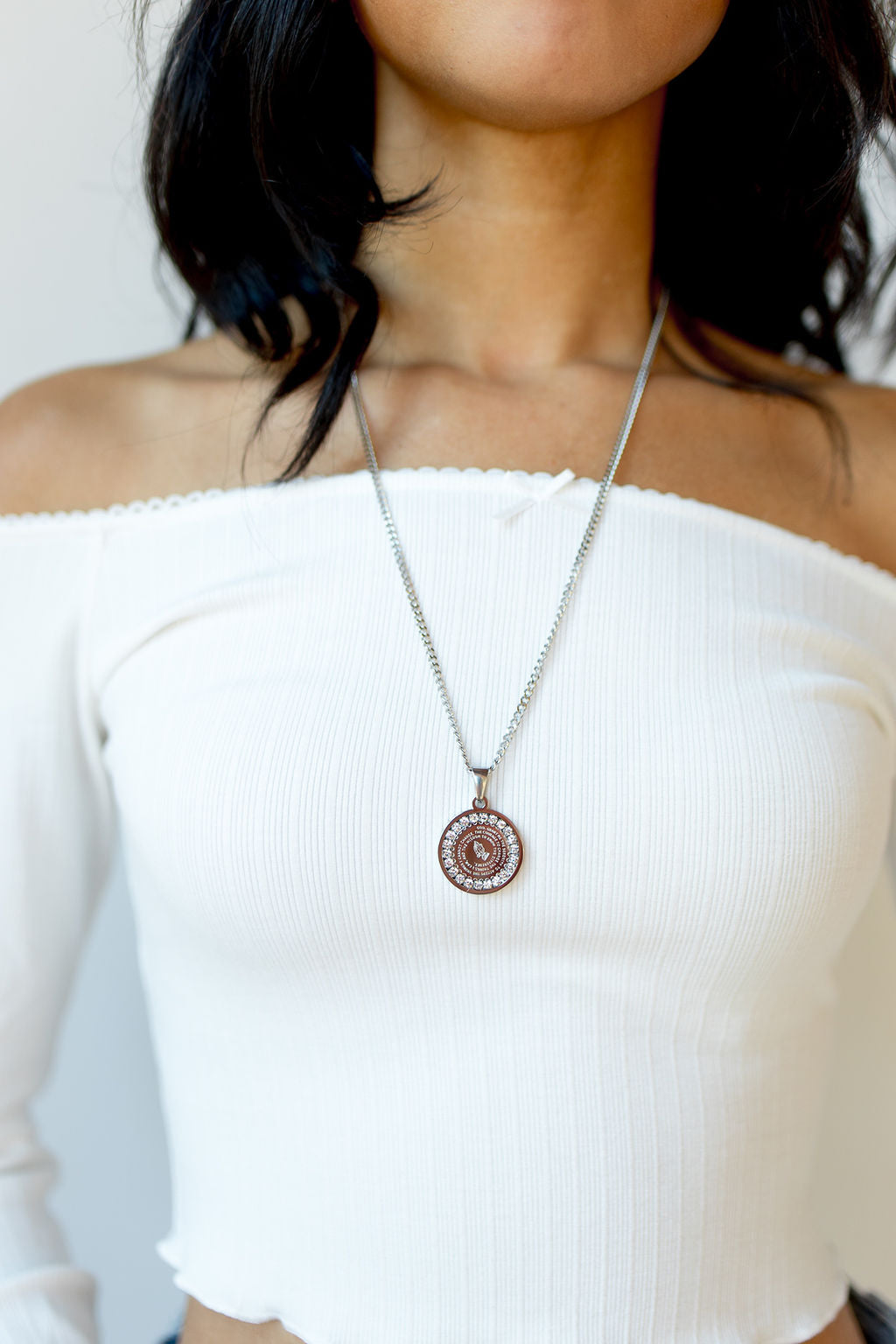 mode, prayer warrior necklace - silver